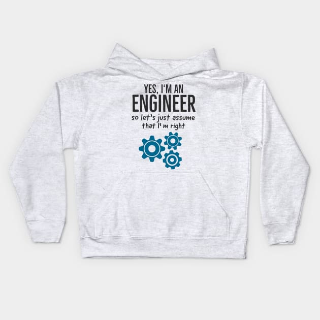 Engineer Technician Funny Saying For Engineers Kids Hoodie by Foxxy Merch